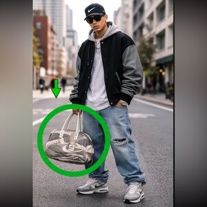 Nike Travel Bag RARE Grey & White